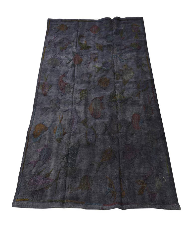 Detail image of  4' 3 x 5' 7  Hand Woven Kilim Suzani Wool Rug