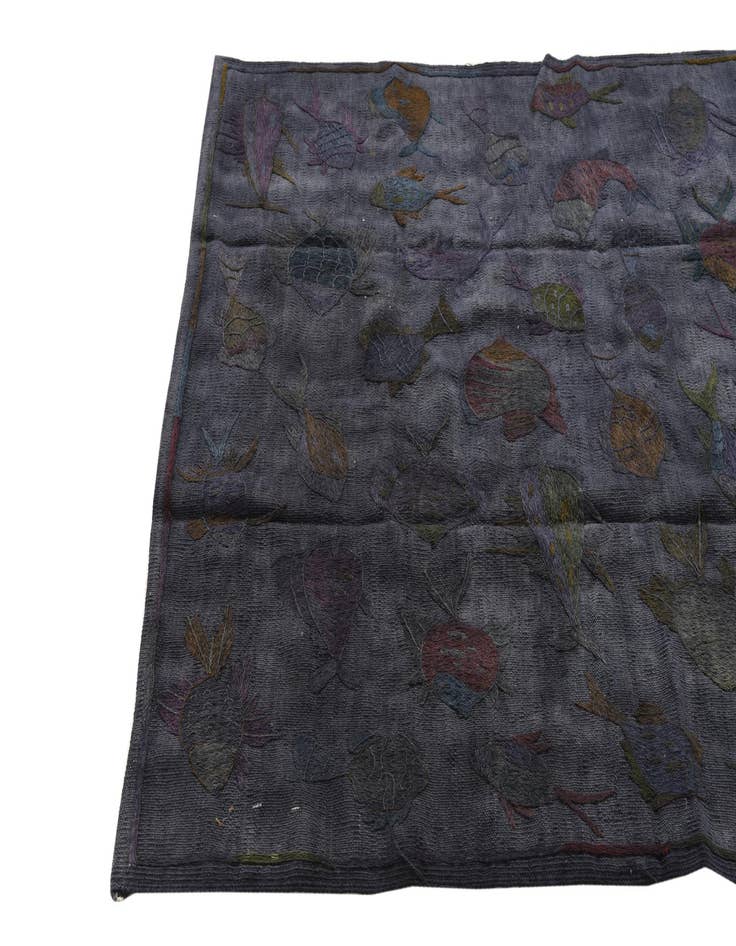 Detail image of  4' 3 x 5' 7  Hand Woven Kilim Suzani Wool Rug