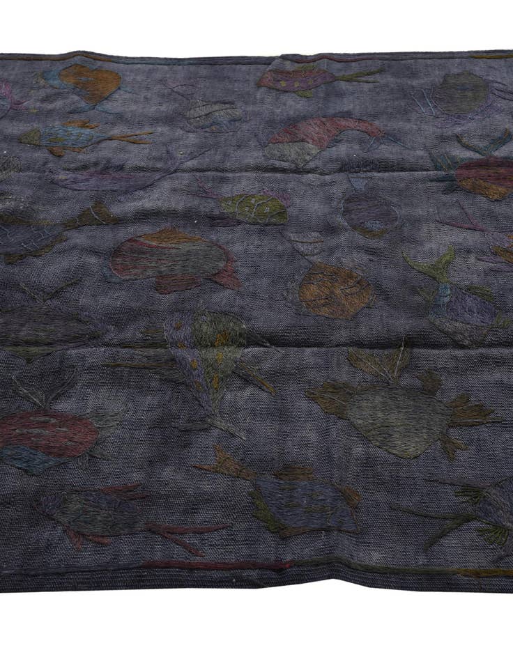 Detail image of  4' 3 x 5' 7  Hand Woven Kilim Suzani Wool Rug