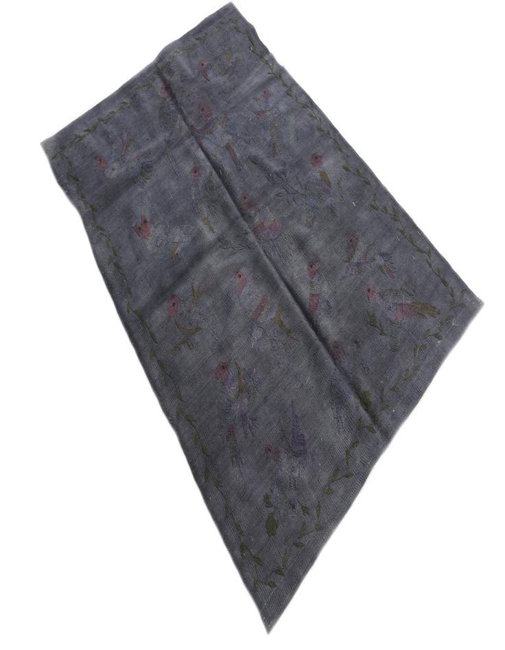 Detail image of  3' 5 x 4' 10  Hand Woven Kilim Suzani Wool Rug