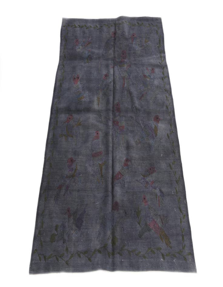 Detail image of  3' 5 x 4' 10  Hand Woven Kilim Suzani Wool Rug