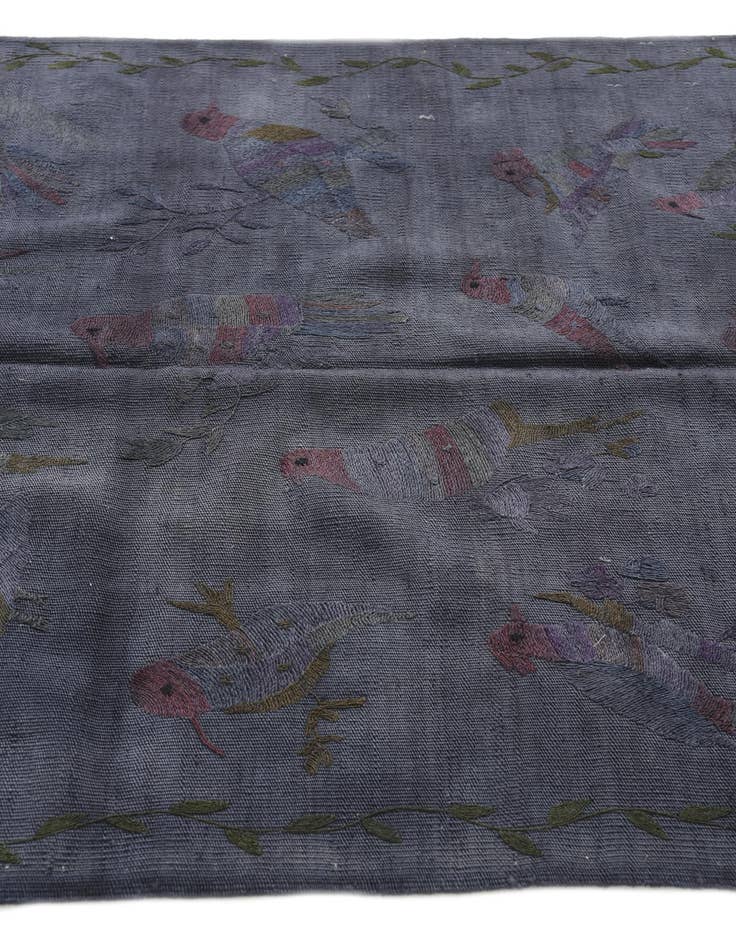 Detail image of  3' 5 x 4' 10  Hand Woven Kilim Suzani Wool Rug