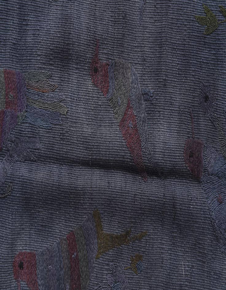 Detail image of  3' 5 x 4' 10  Hand Woven Kilim Suzani Wool Rug