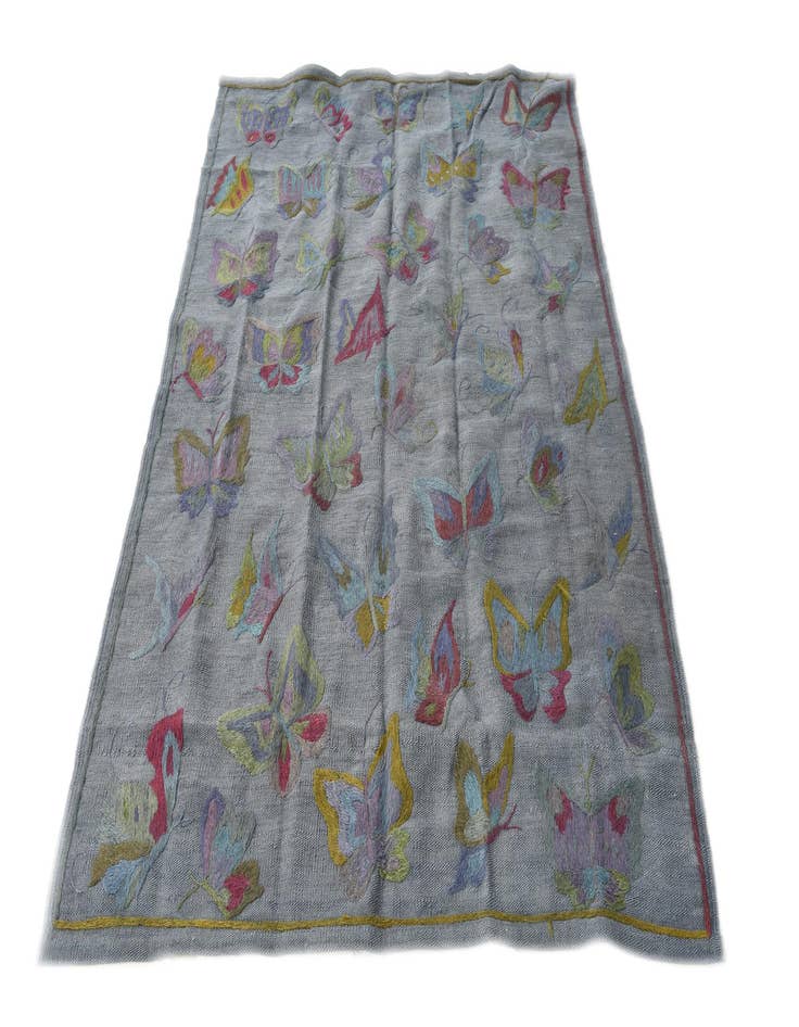 Detail image of  4' x 5' 7  Hand Woven Kilim Suzani Wool Rug