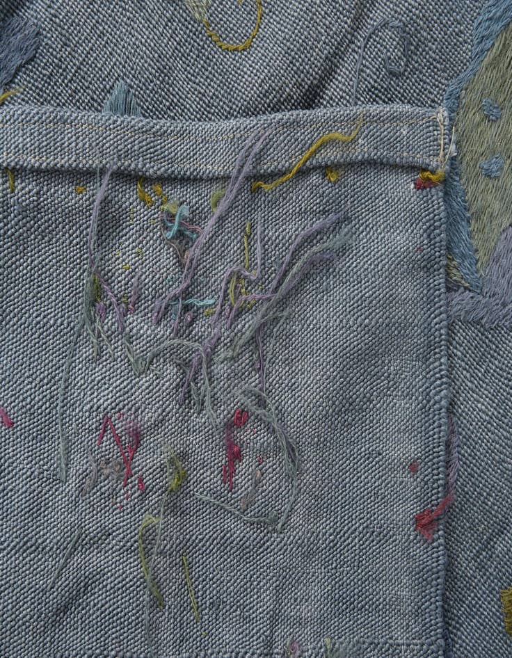 Detail image of  4' x 5' 7  Hand Woven Kilim Suzani Wool Rug