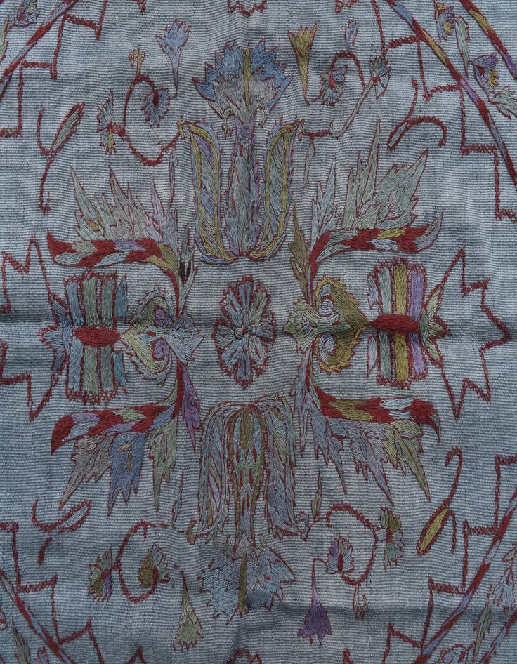 Detail image of  5' 6 x 7' 8  Hand Woven Kilim Suzani Wool Rug