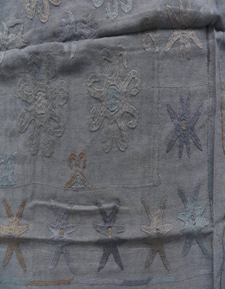 Detail image of  4' 10 x 6' 5  Hand Woven Kilim Suzani Wool Rug