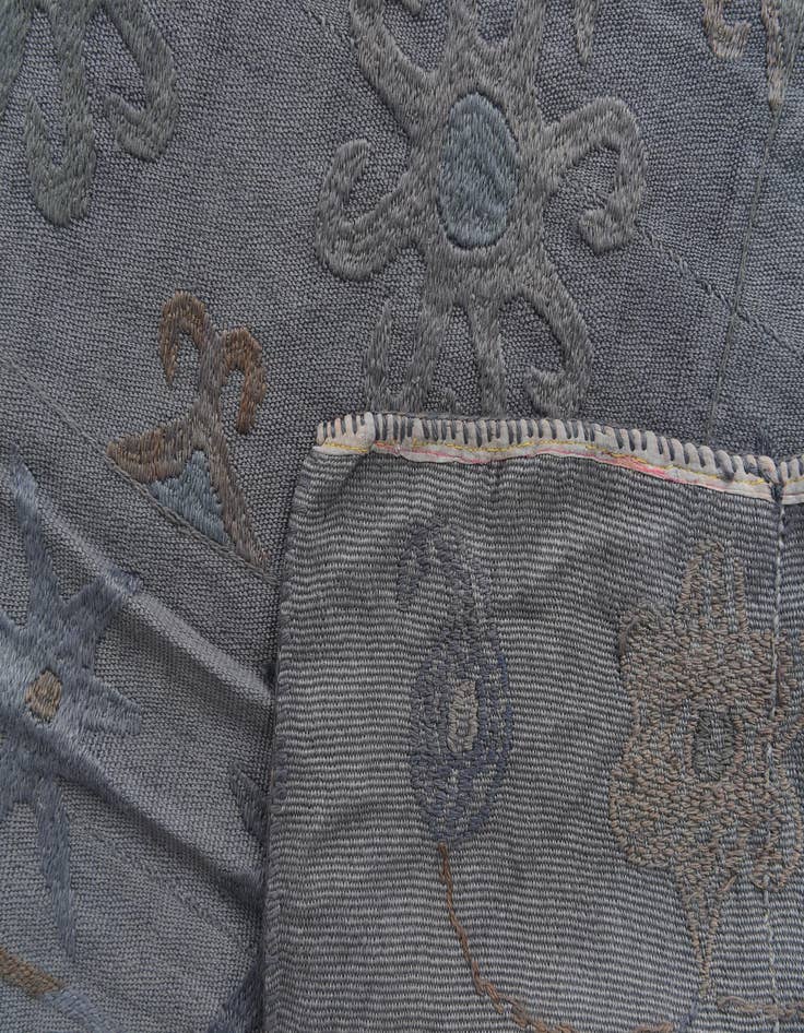 Detail image of  4' 10 x 6' 5  Hand Woven Kilim Suzani Wool Rug