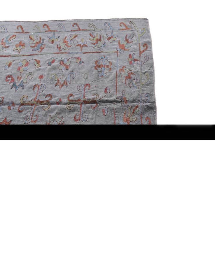 Detail image of  5' 7 x 7' 8  Hand Woven Kilim Suzani Wool Rug