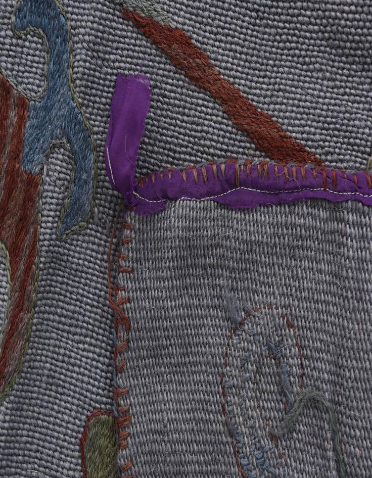 Detail image of  5' 7 x 7' 8  Hand Woven Kilim Suzani Wool Rug