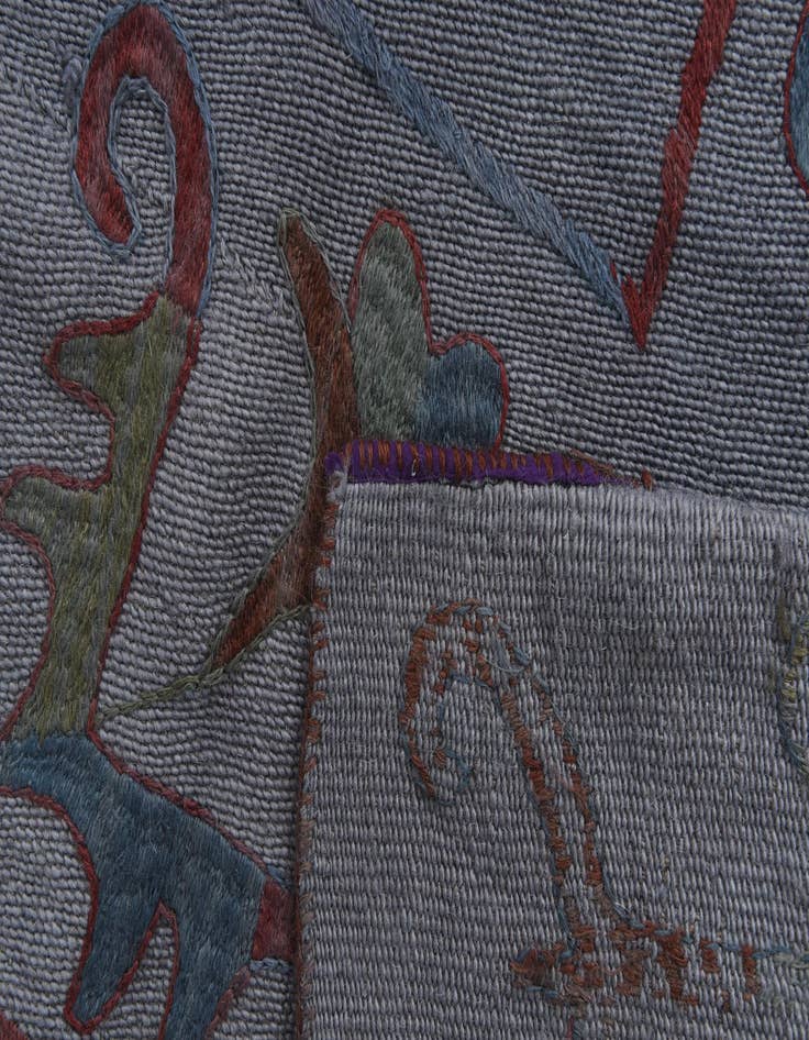 Detail image of  5' 7 x 7' 4  Hand Woven Kilim Suzani Wool Rug