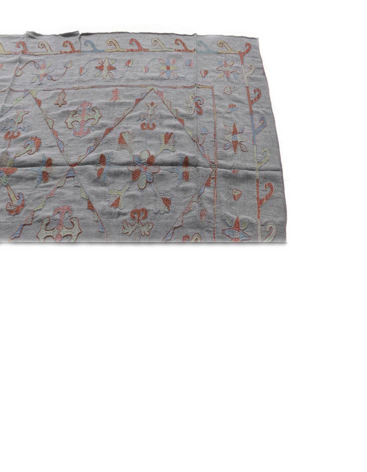 Detail image of  5' 8 x 7' 10  Hand Woven Kilim Suzani Wool Rug