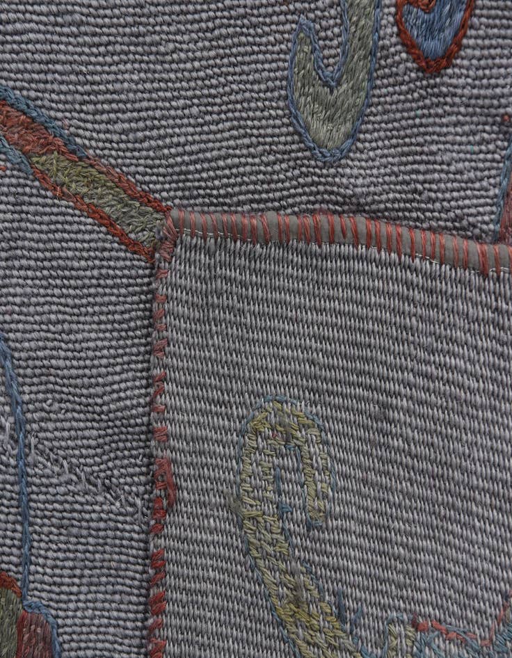 Detail image of  5' 8 x 7' 10  Hand Woven Kilim Suzani Wool Rug