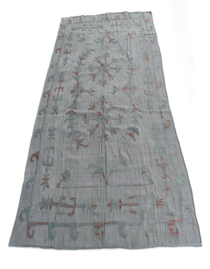 Detail image of  5' 5 x 8'  Hand Woven Kilim Suzani Wool Rug