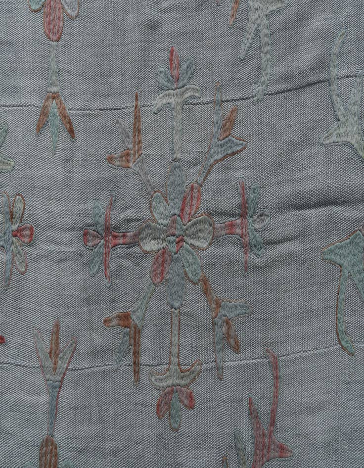 Detail image of  5' 5 x 8'  Hand Woven Kilim Suzani Wool Rug