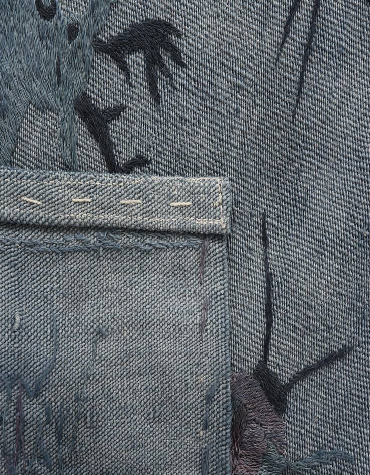 Detail image of  5' 9 x 7' 5  Hand Woven Kilim Suzani Wool Rug