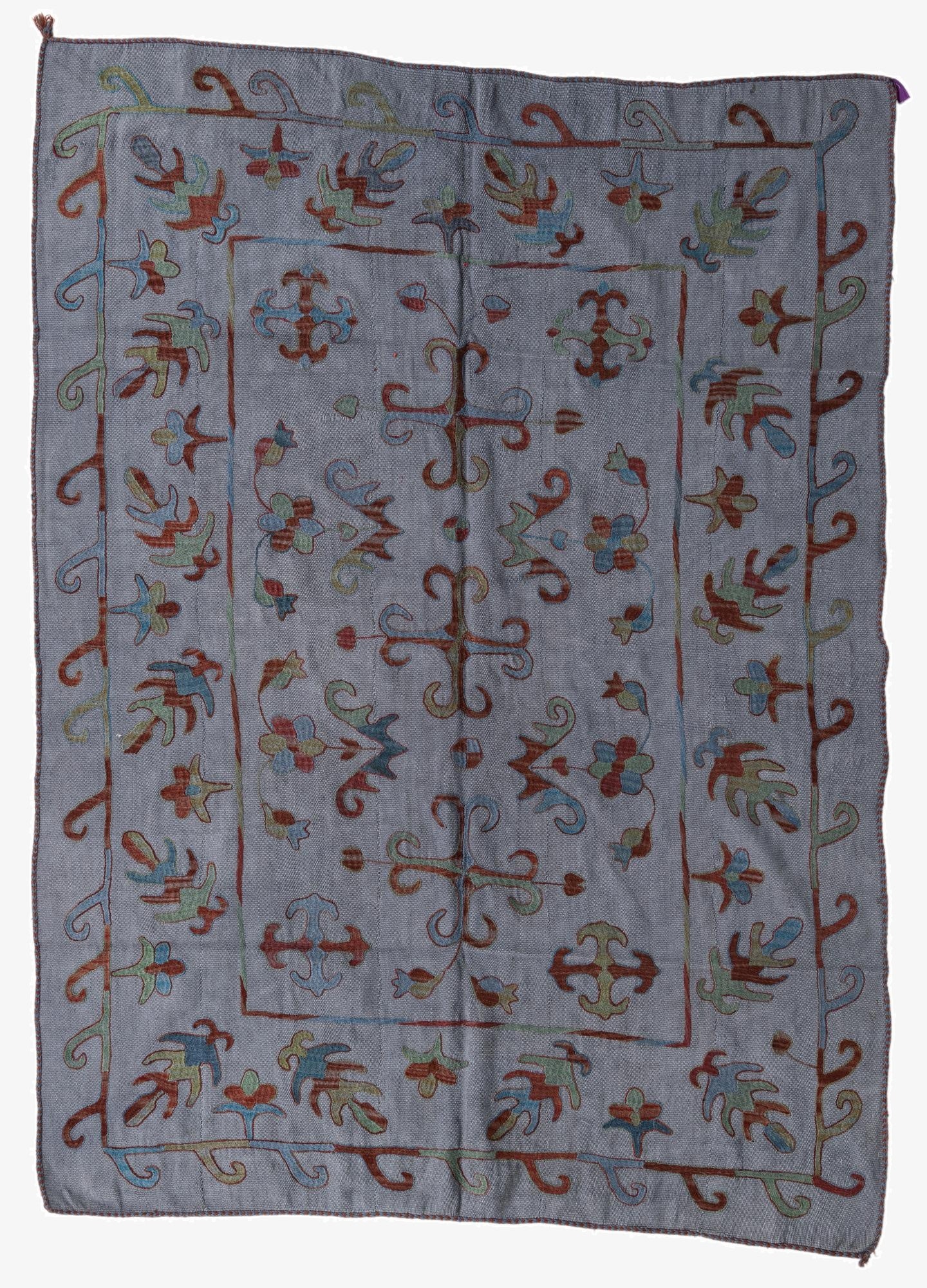  5' 7 x 7' 8  Hand Woven Kilim Suzani Wool Rug