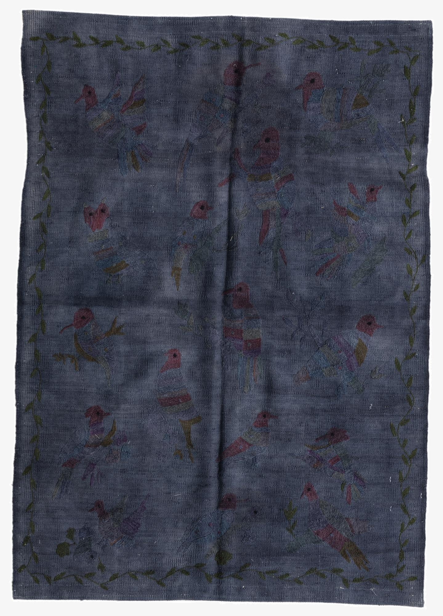  3' 5 x 4' 10  Hand Woven Kilim Suzani Wool Rug