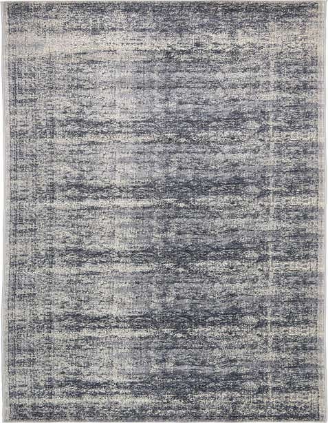 A 13 ft runner rug from the Eliza Collection, featuring an abstract distressed pattern in shades of blue and gray, ideal for a hallway.