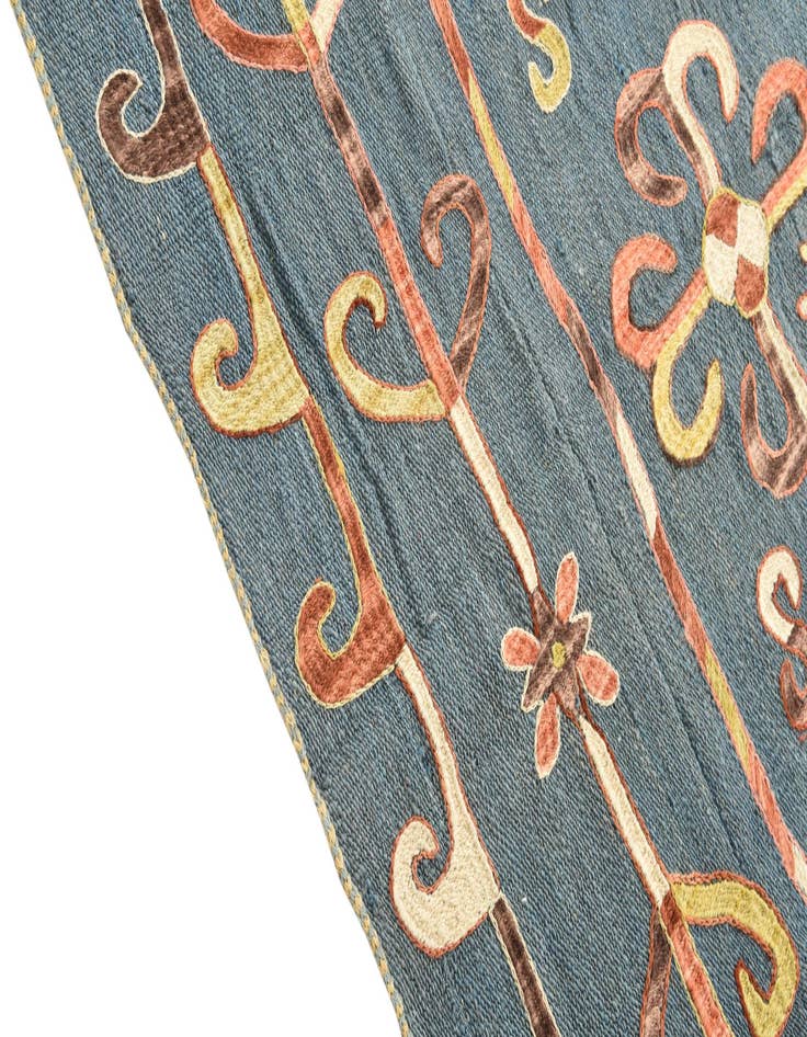 Detail image of  6' 5 x 6' 5  Hand Woven Kilim Suzani Wool Square Rug