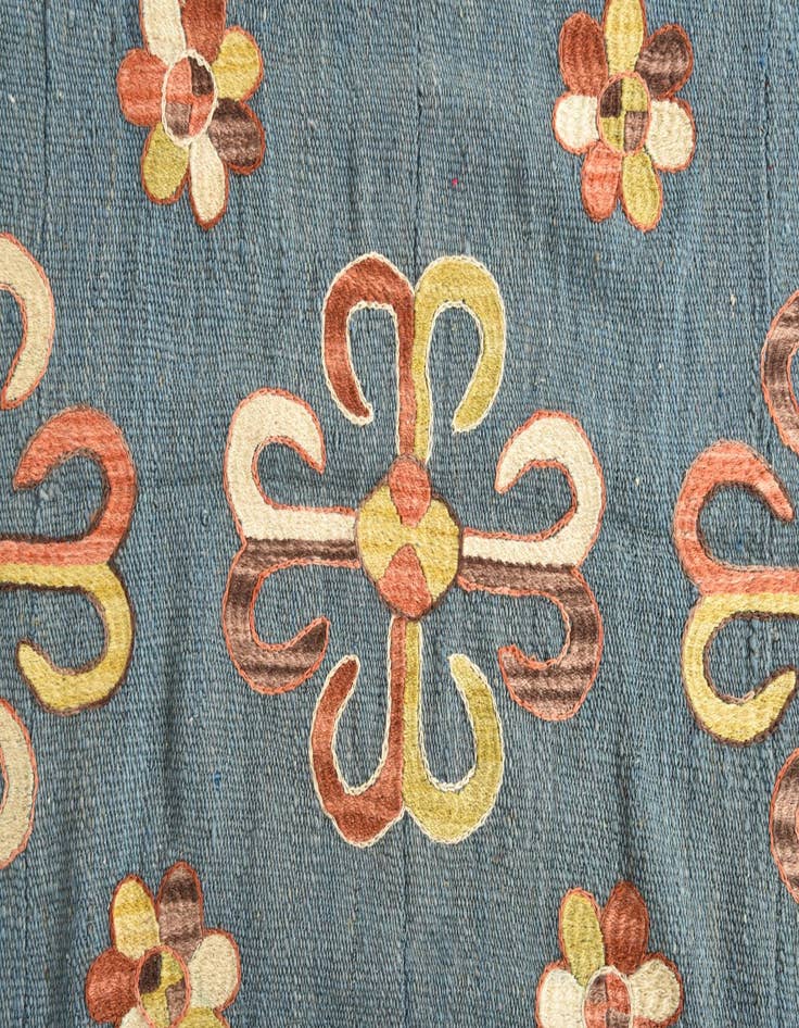 Detail image of  6' 5 x 6' 5  Hand Woven Kilim Suzani Wool Square Rug