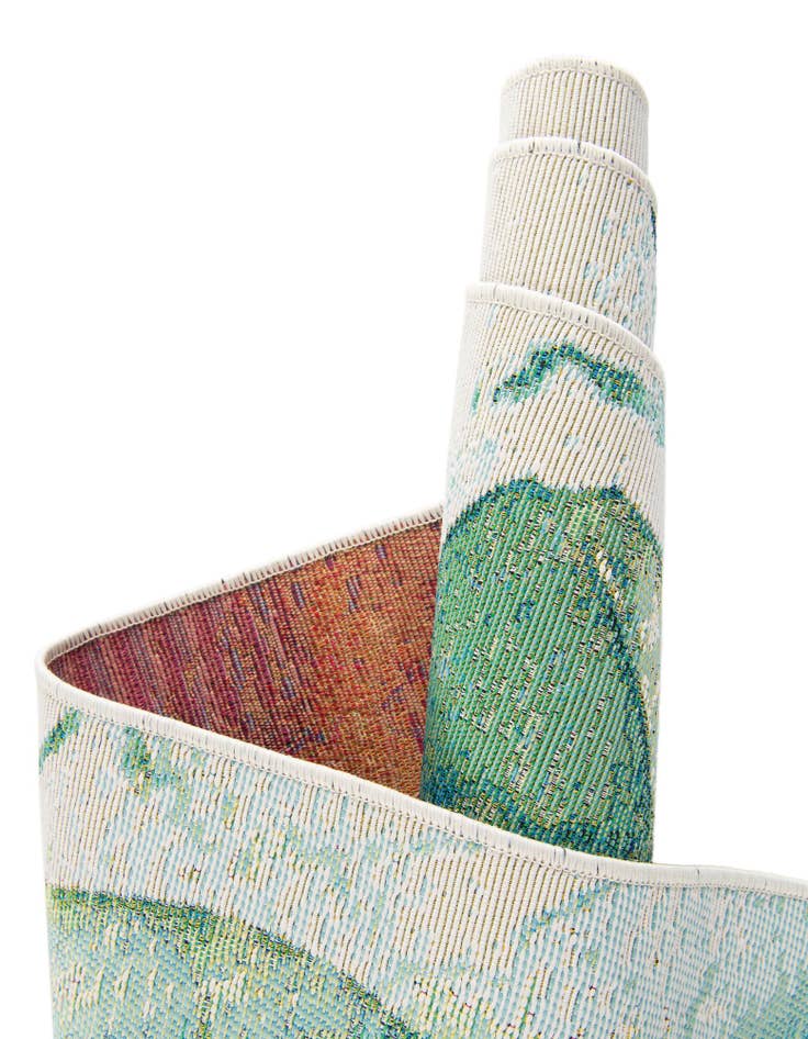 Detail image of  2' 7 x 10'  Washable Botanical Indoor / Outdoor Runner Rug