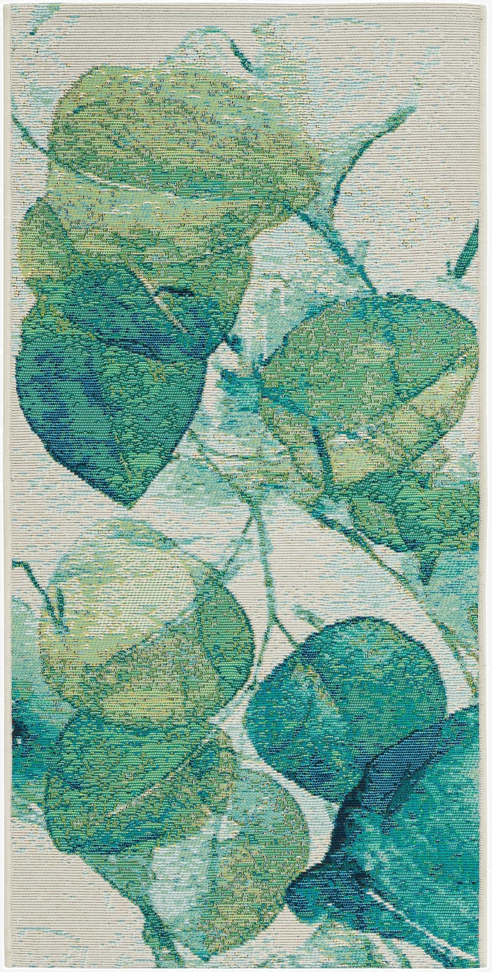  2' x 4'  Washable Botanical Indoor / Outdoor Runner Rug