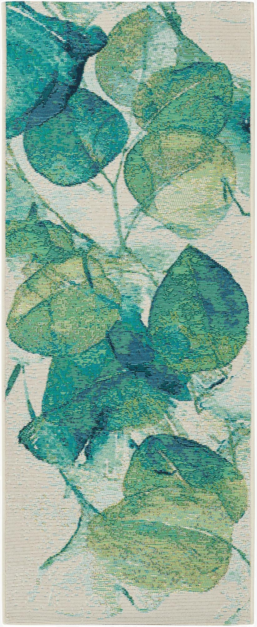  2' x 5'  Washable Botanical Indoor / Outdoor Runner Rug