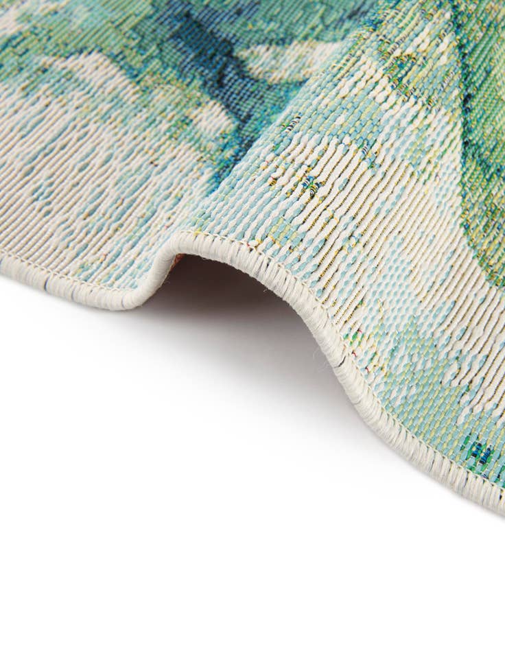 Detail image of  10' x 10'  Washable Botanical Indoor / Outdoor Square Rug