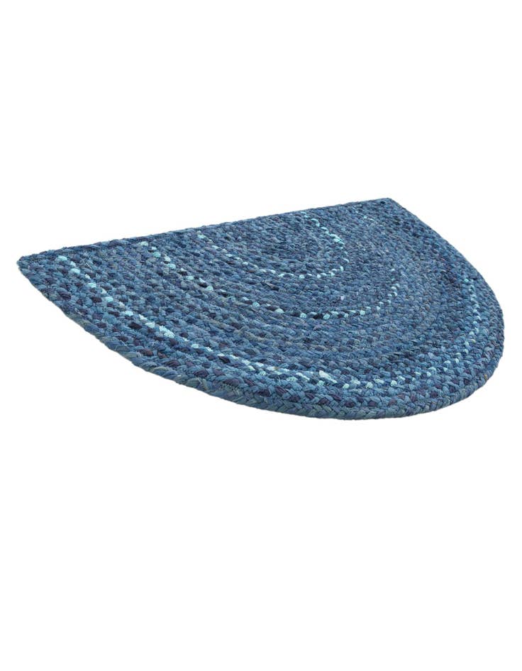 Detail image of  2' 2 x 3' 7  Hand Braided Chindi Hearth Rug