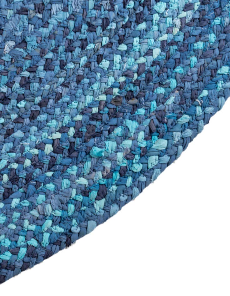 Detail image of  2' 2 x 3' 7  Hand Braided Chindi Hearth Rug