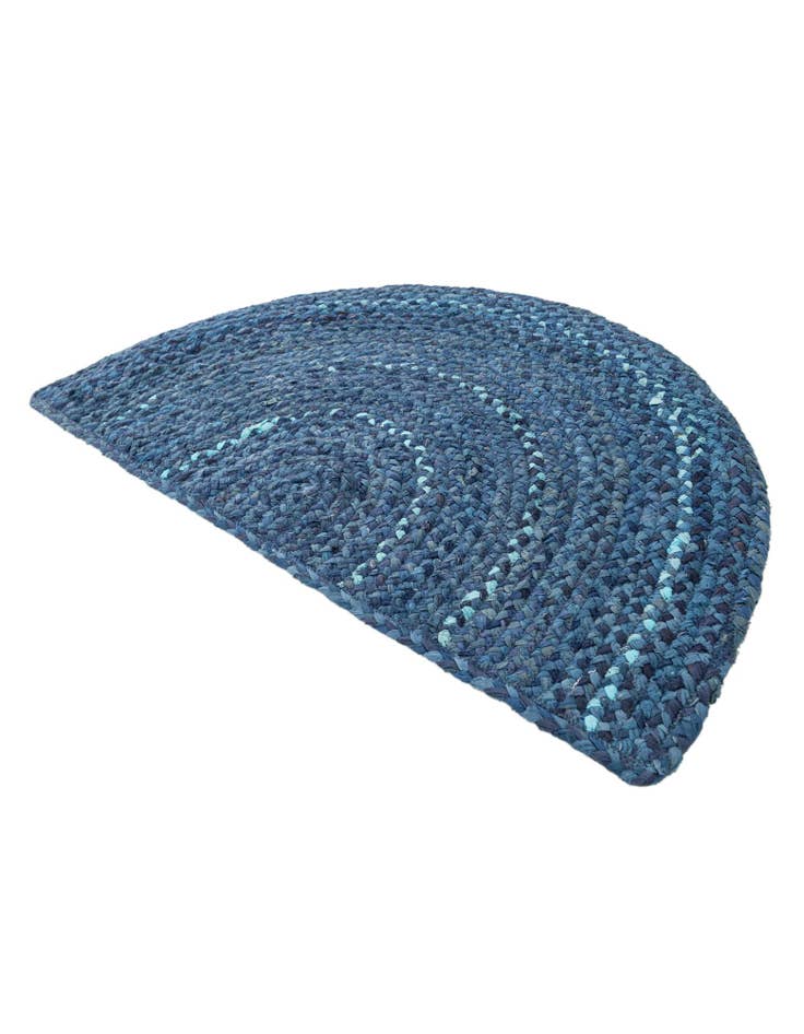 Detail image of  2' 2 x 3' 7  Hand Braided Chindi Hearth Rug