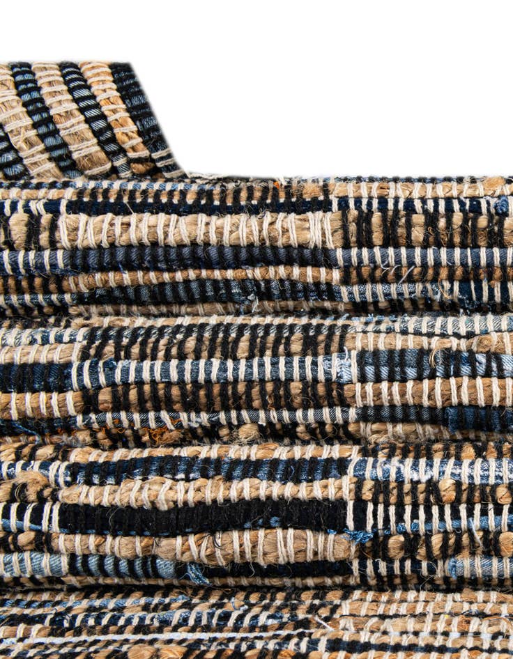 Detail image of  2' 2 x 3' 7  Hand Woven Chindi Jute Hearth Rug