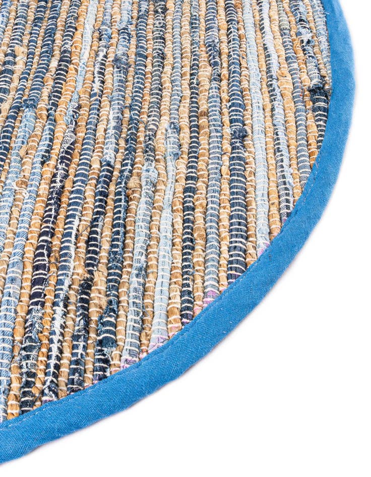 Detail image of  2' 2 x 3' 7  Hand Woven Chindi Jute Hearth Rug