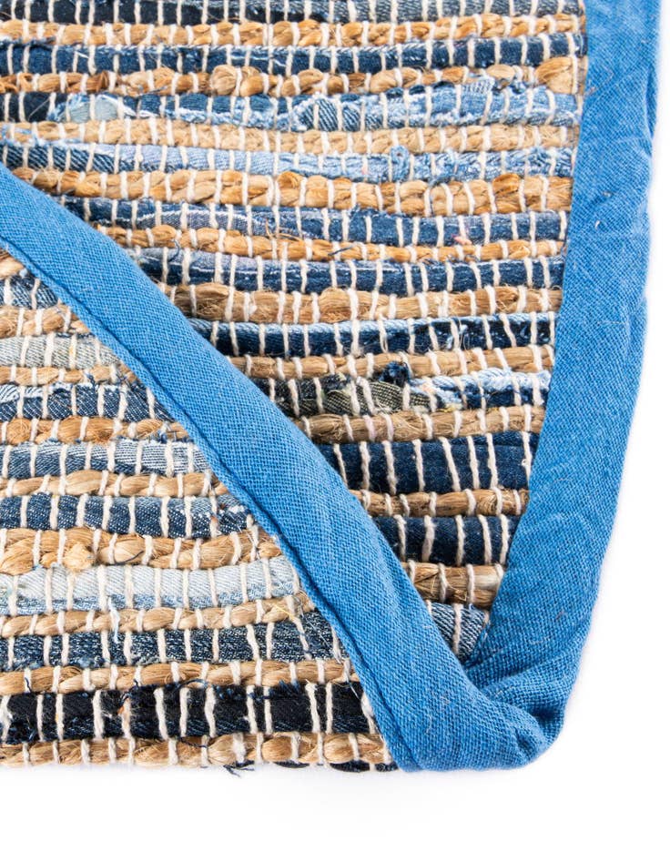 Detail image of  2' 2 x 3' 7  Hand Woven Chindi Jute Hearth Rug