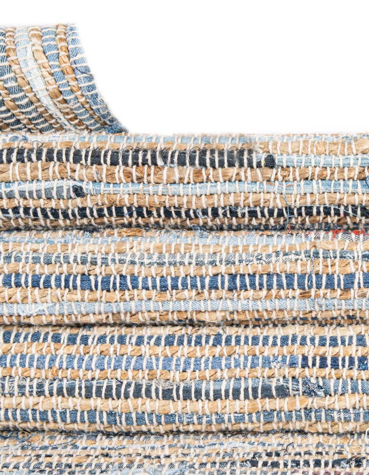 Detail image of  2' 2 x 3' 7  Hand Woven Chindi Jute Hearth Rug