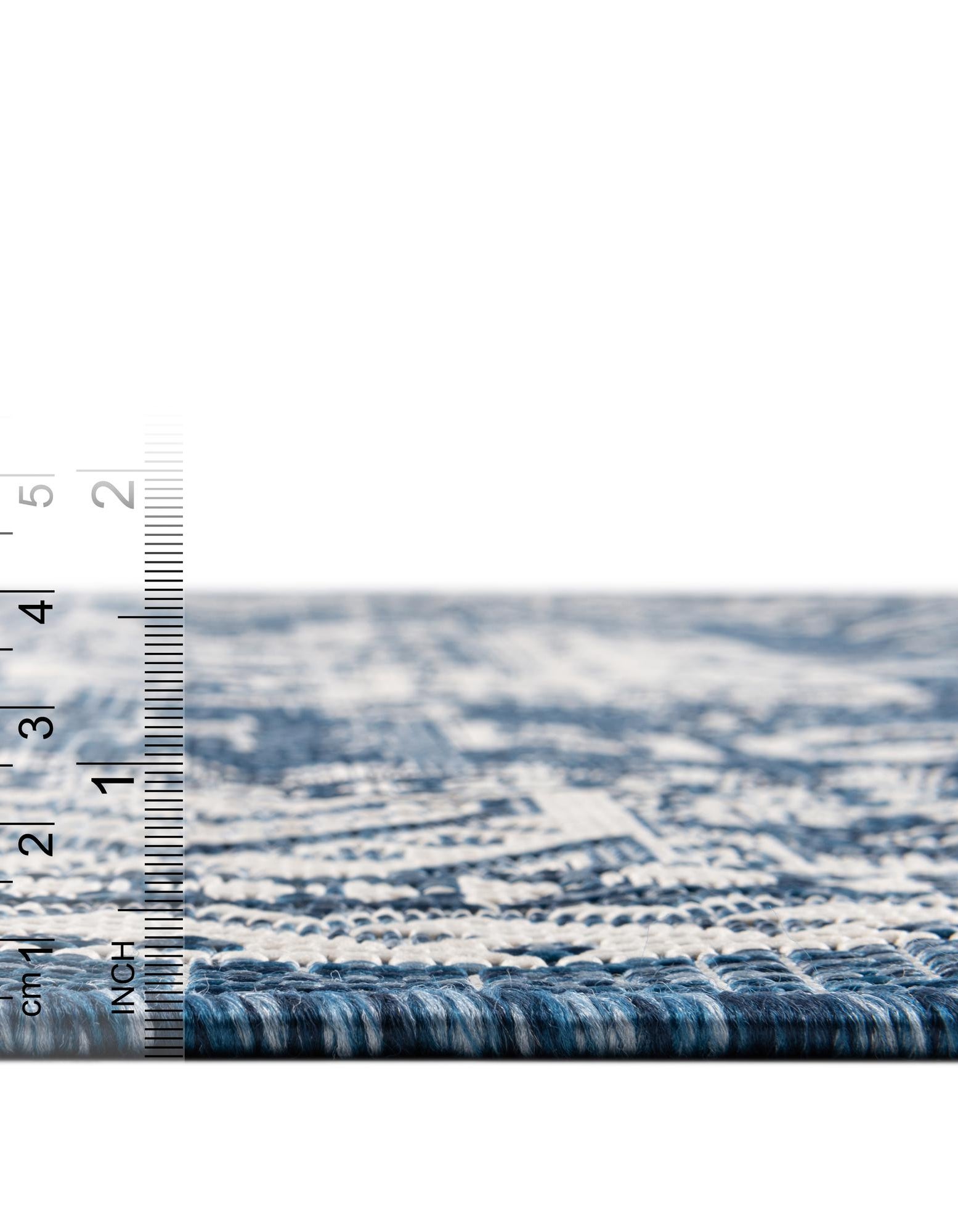 Blue 2' 7 x 4' Aztec Indoor / Outdoor Hearth Rug | Rugs.com