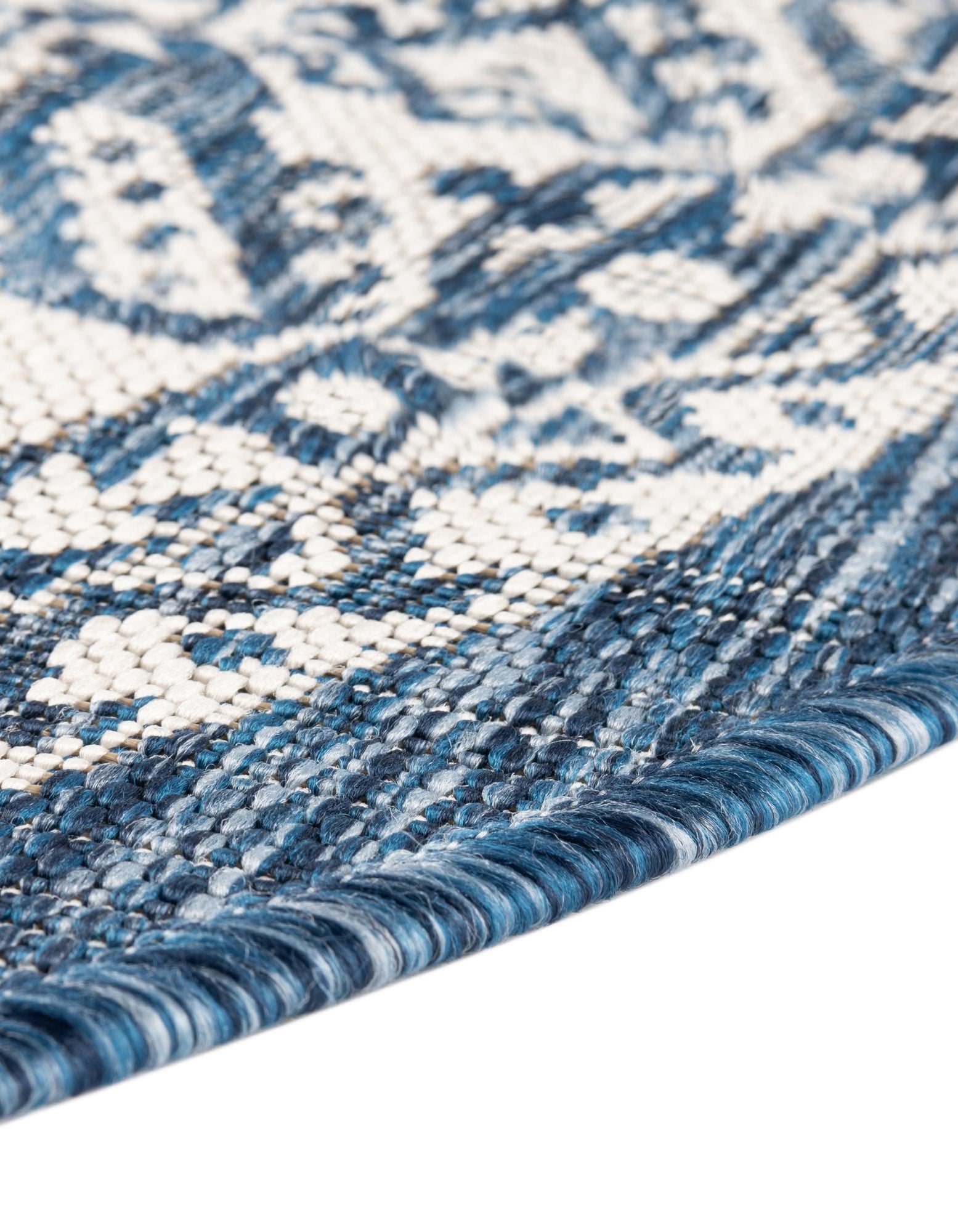 Blue 2' 7 x 4' Aztec Indoor / Outdoor Hearth Rug | Rugs.com