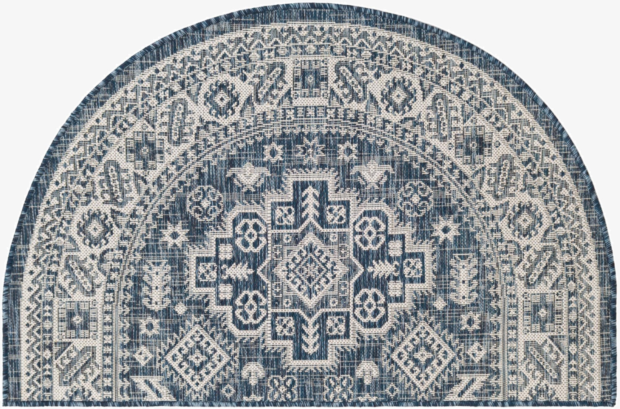  2' 7 x 4'  Washable Aztec Indoor / Outdoor Hearth Rug