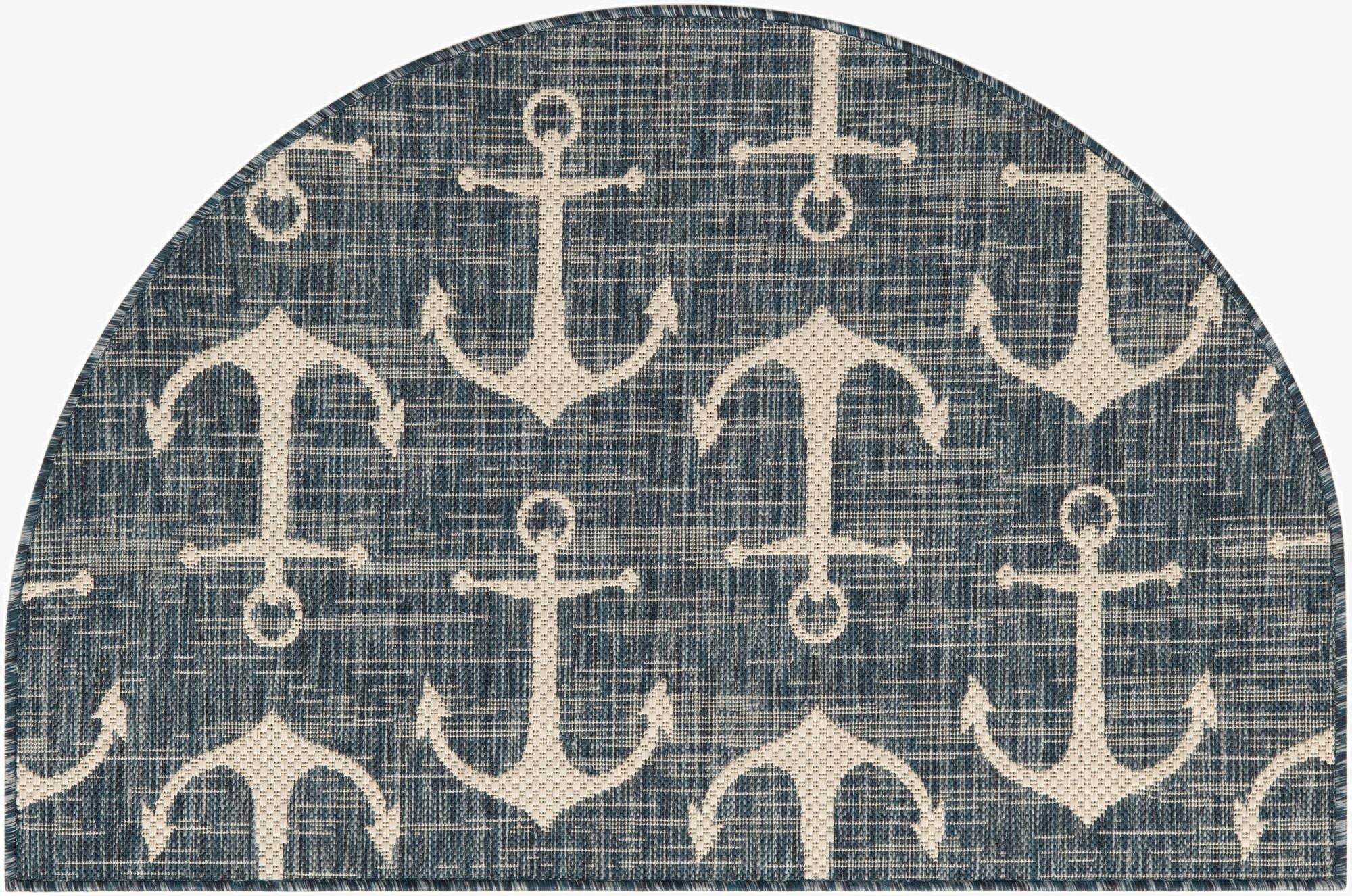 2' 7 x 4'  Washable Coastal Indoor / Outdoor Hearth Rug