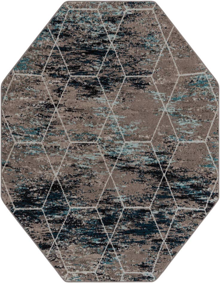 Detail image of  7' x 7' Lattice Frieze Octagon Rug