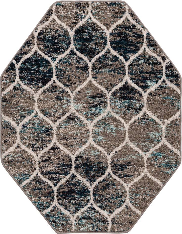 Detail image of  4' x 4' Lattice Frieze Octagon Rug