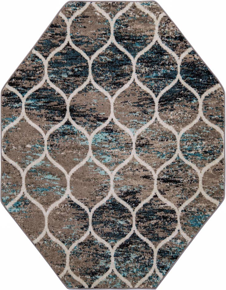 Detail image of  6' x 6' Lattice Frieze Octagon Rug