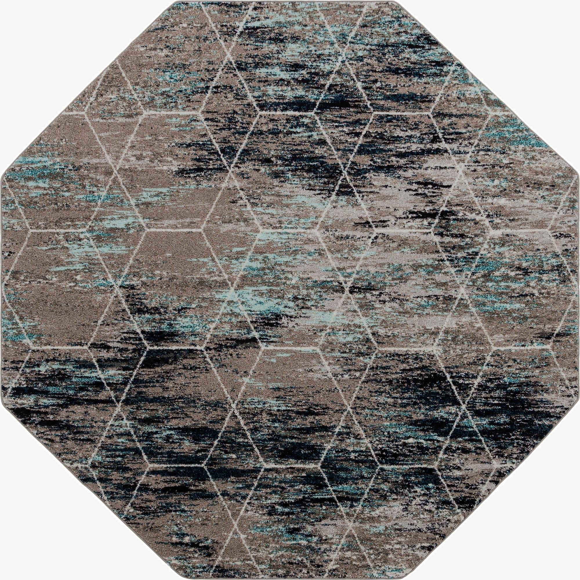  7' 10 x 7' 10 Lattice Frieze Octagon Rug