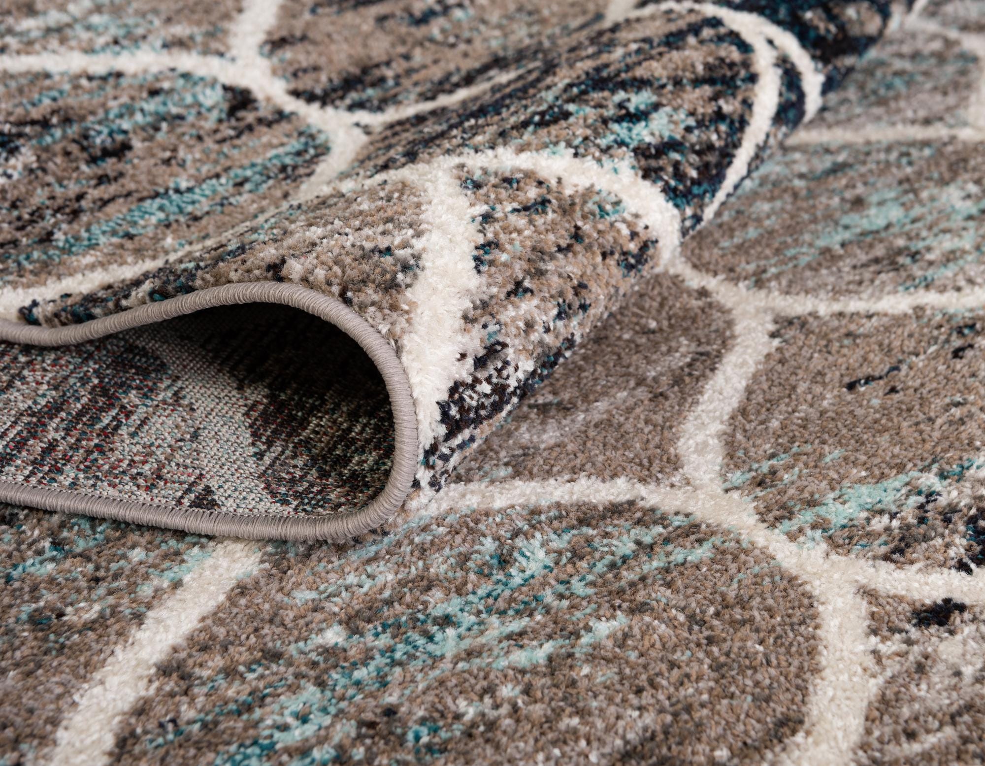 Blue Multicolor 7' 10 x 10' Lattice Frieze Rug | Rugs.com