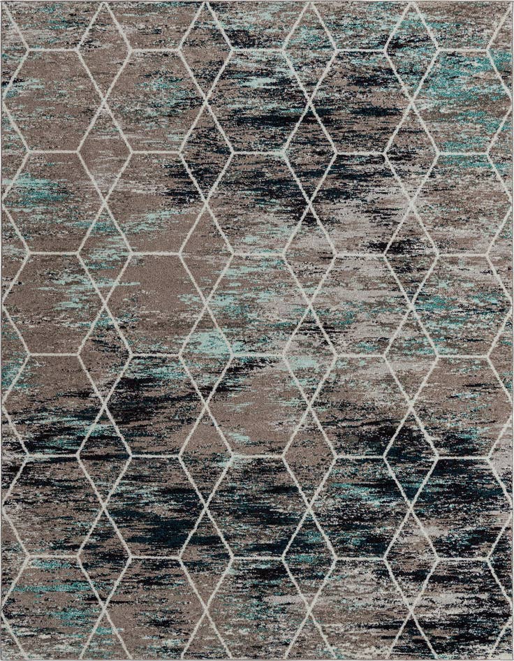 Detail image of  7' 10 x 11' Lattice Frieze Rug