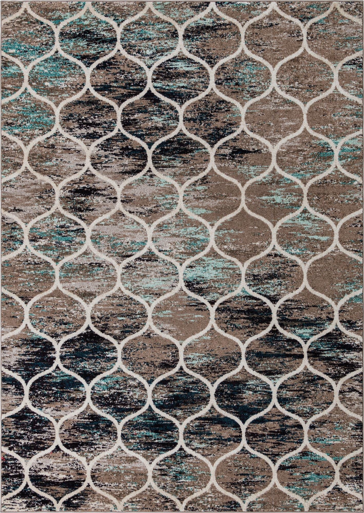  7' 10 x 11' Lattice Frieze Rug