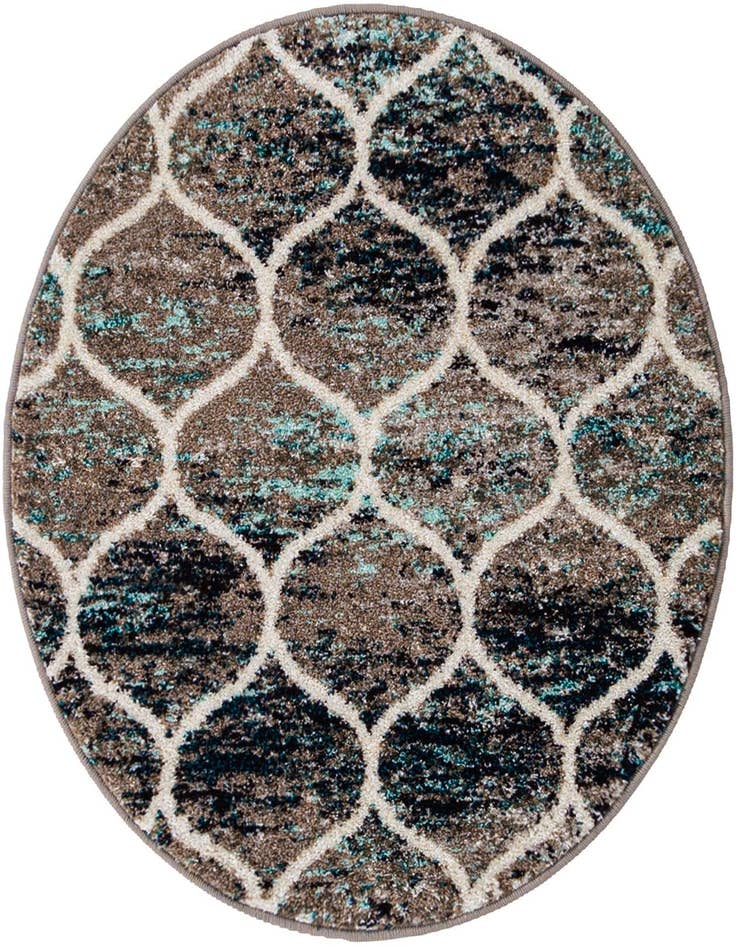 Detail image of  3' x 3' Lattice Frieze Round Rug