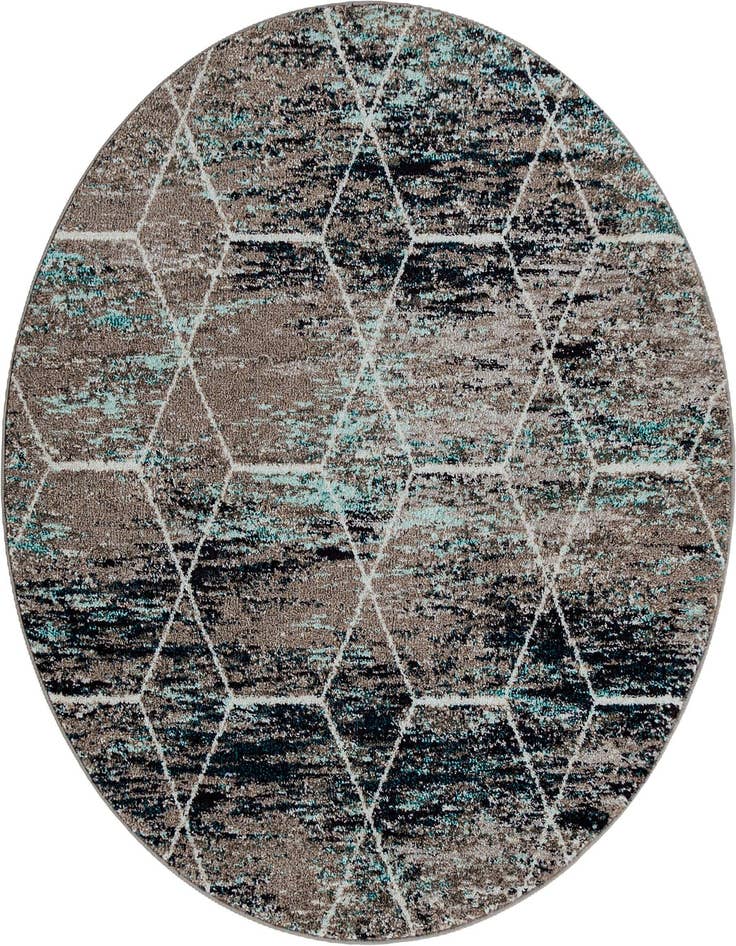 Detail image of 5' 3 x 5' 3 Lattice Frieze Round Rug