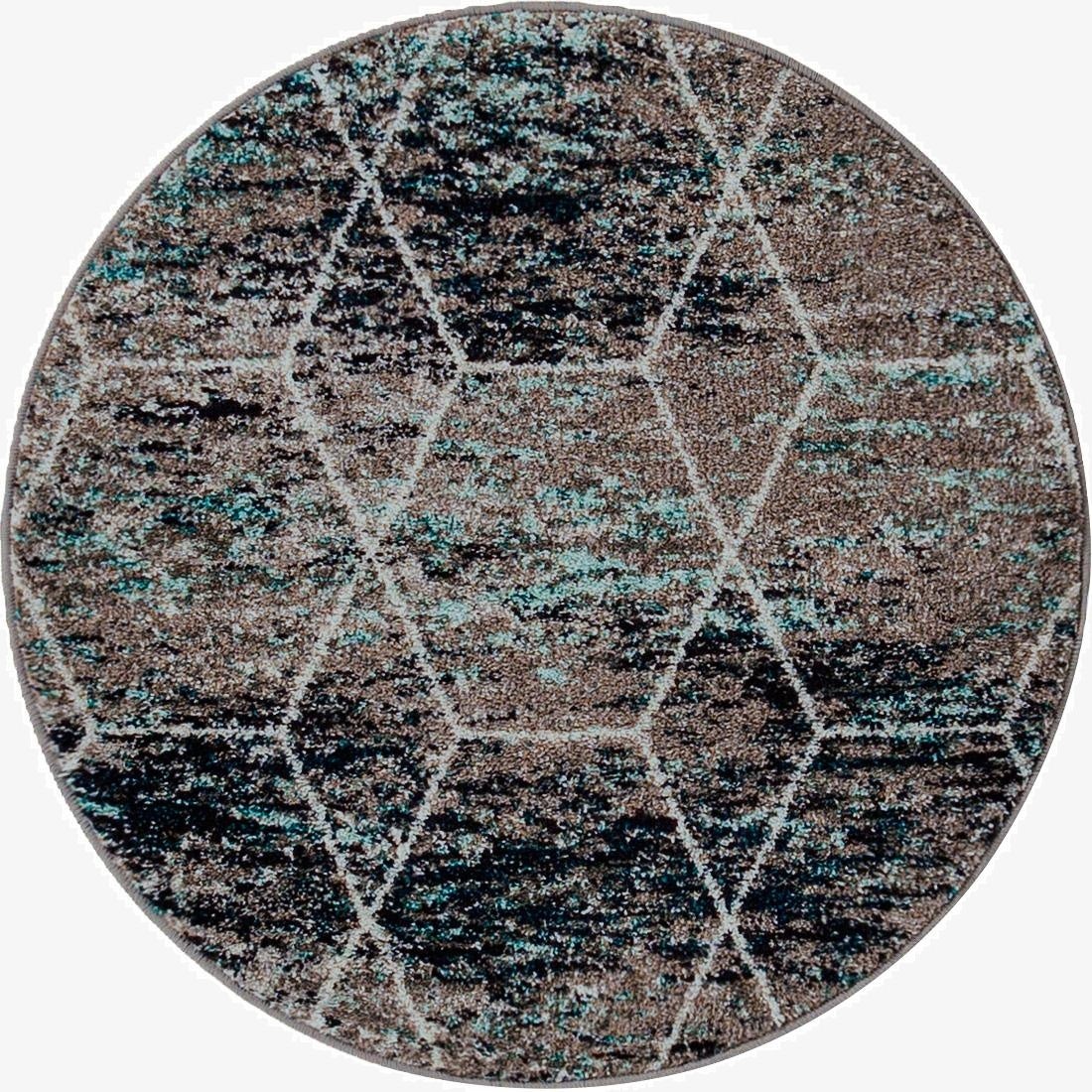  3' x 3' Lattice Frieze Round Rug